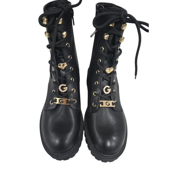 New GBG Los Angeles Black Combat Boots With Charm Logo - Picture 1 of 7